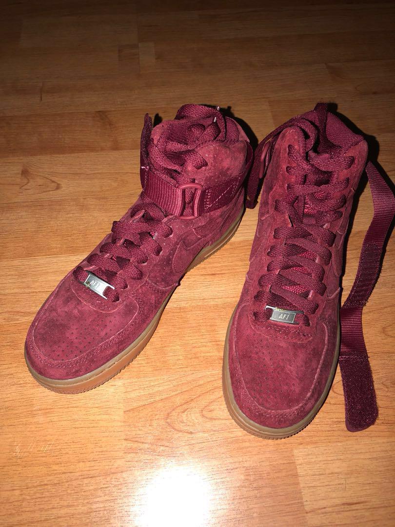 Burgundy air force on sale 1 high suede