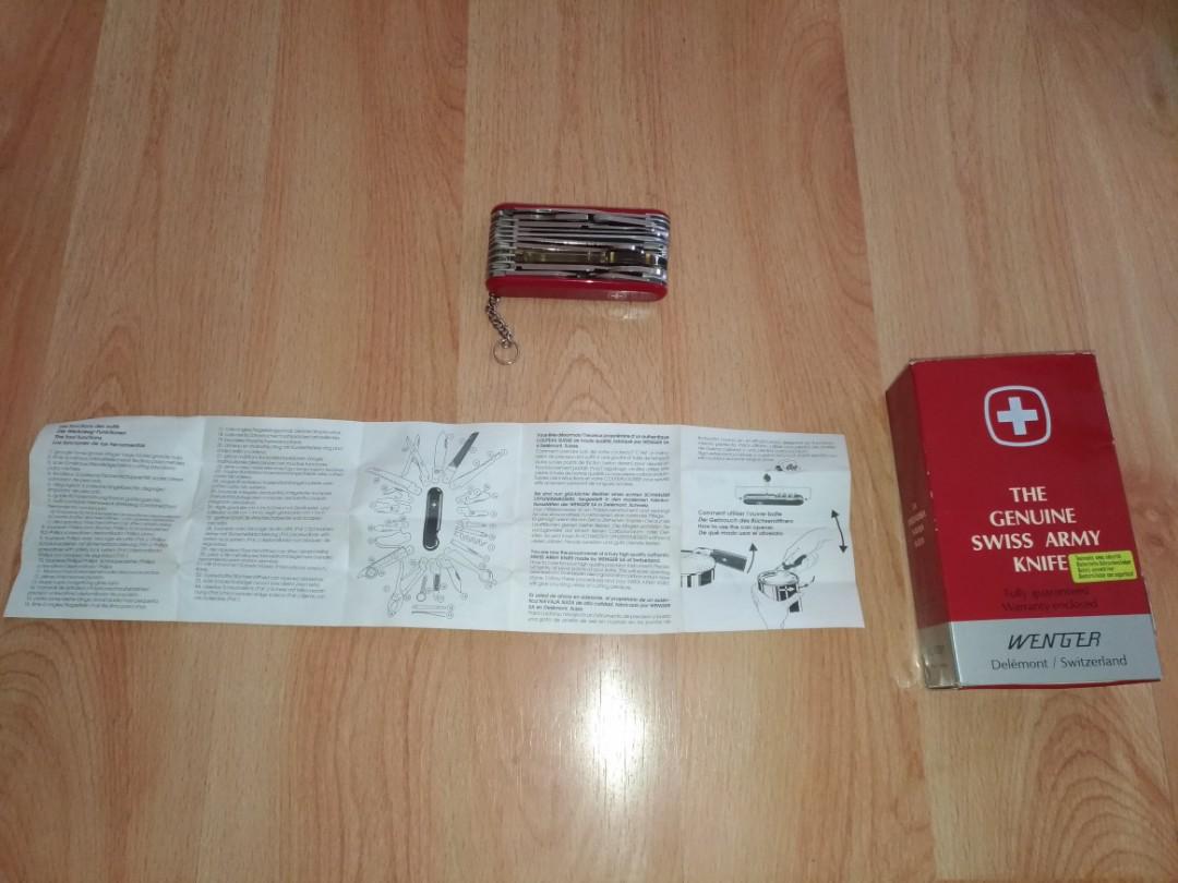 Authentic Wenger Swiss Knife(negotiable) (Category: Knives & Chopping Boards) located in Cebu City. Submitted by brent726 (Listing ID 187014603, Image 1). Description: Authentic Swiss Knife - Brand new - Opened For Inspection Only - 34 tools available.