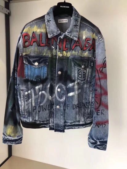 balenciaga handwritten denim jacket
