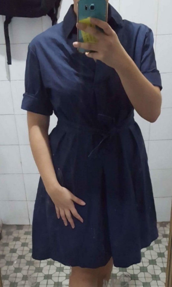 Blue Trench Coat like Dress, Women's Fashion, Coats, Jackets and