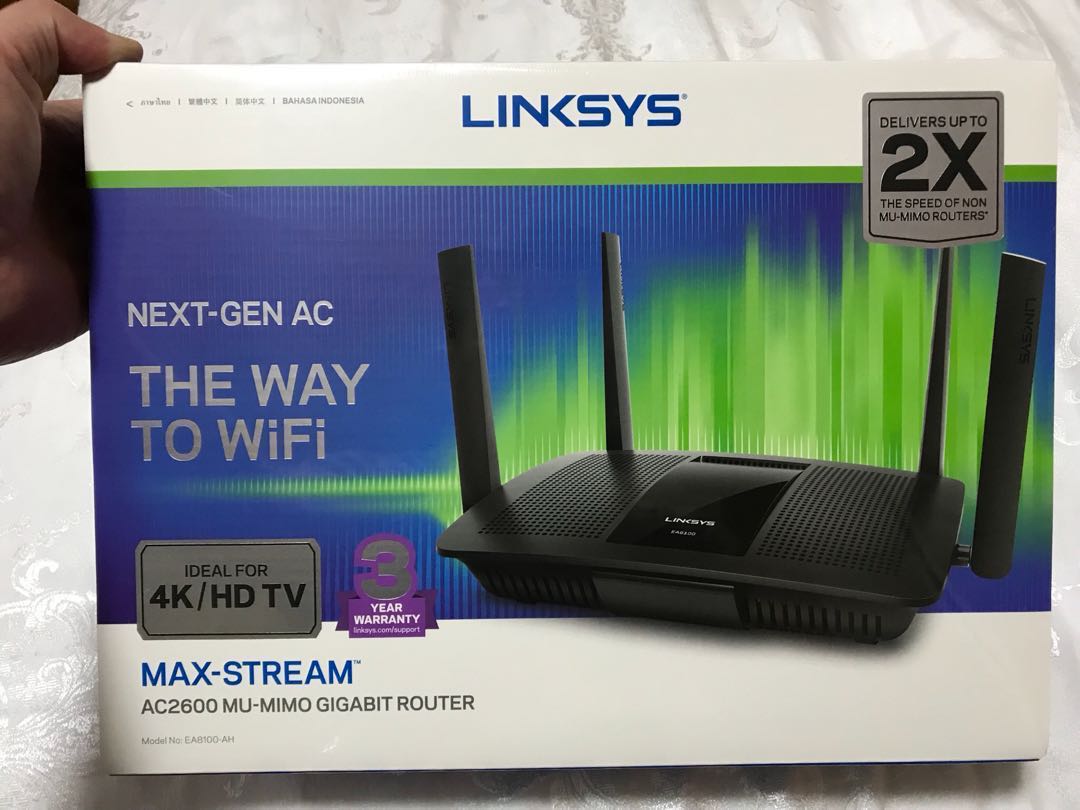 Bnib Linksys Ea8100 Ah Max Stream Ac2600 For Sale Tv Home Appliances Tv Entertainment Entertainment Systems Smart Home Devices On Carousell