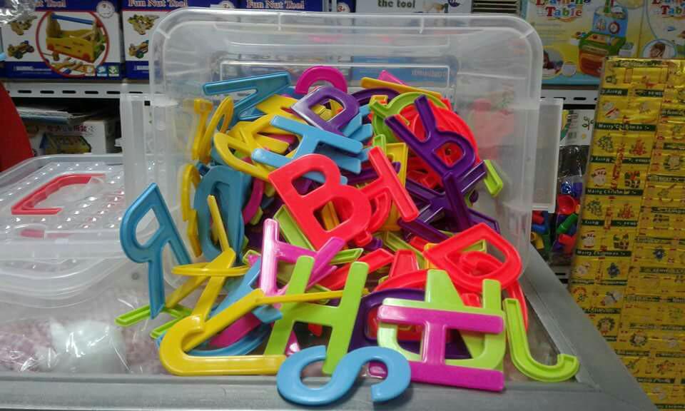 Complete Set of JUMBO Letters and Numbers in a Container, Babies & Kids