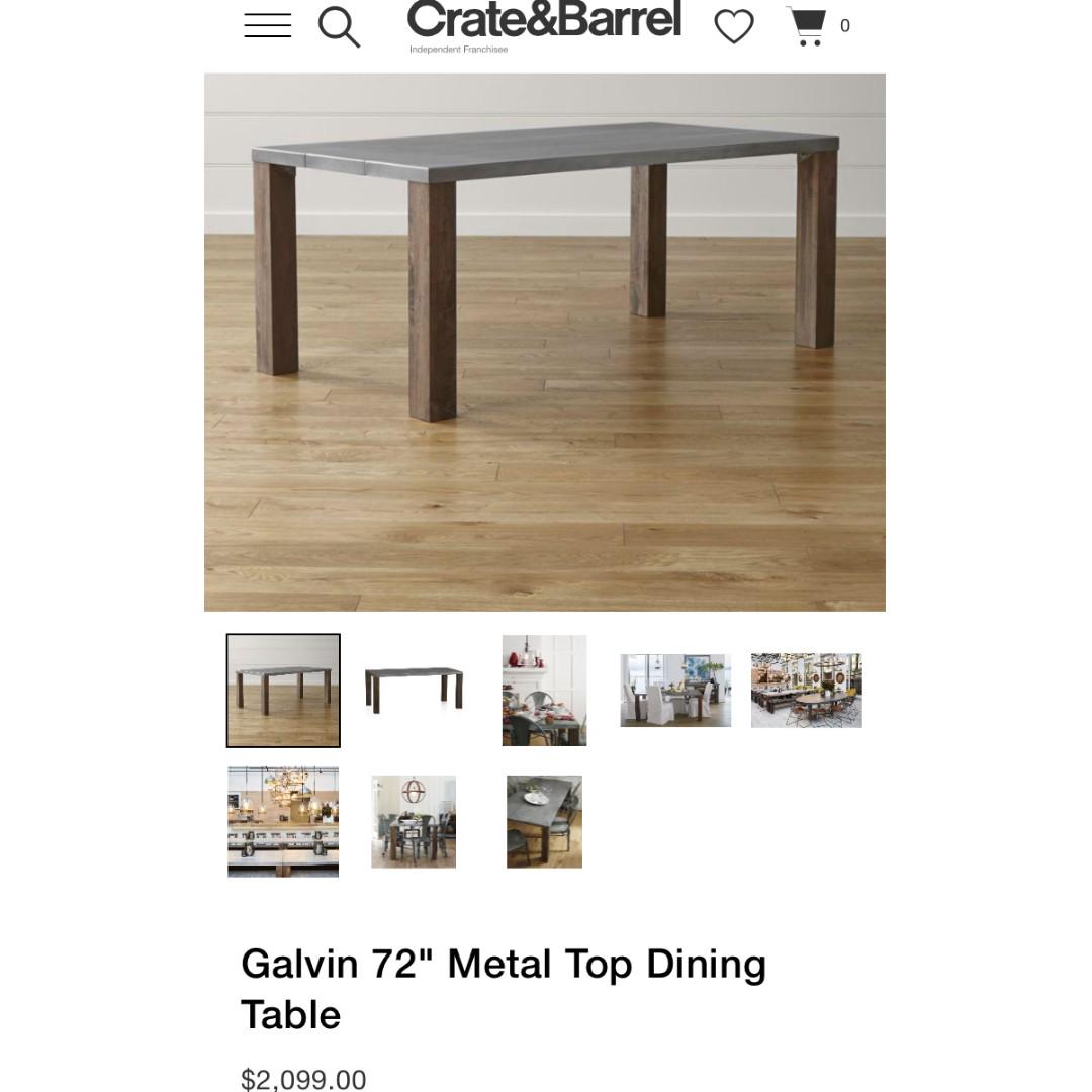 Crate and Barrel Dining Table 8 seats, Furniture & Home Living