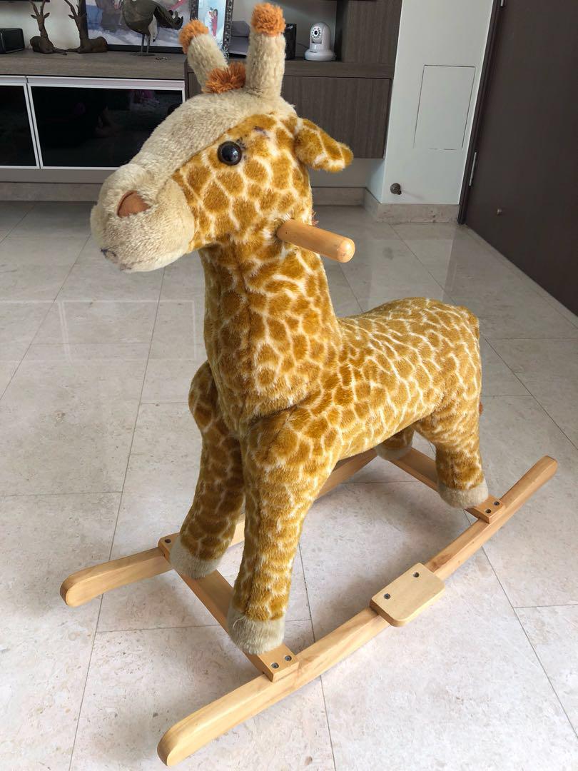 Happy trails giraffe plush rocking animal discount