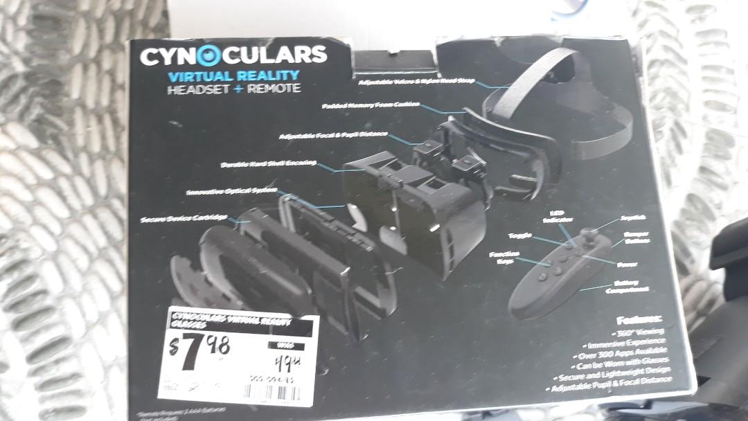 Hype Cynoculars VR (Virtual Reality) Headset with Remote White & Black