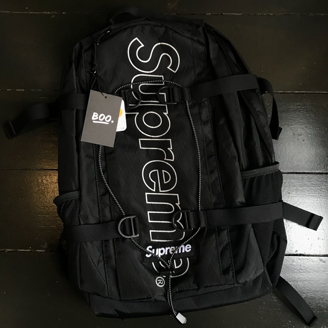 (INSTOCK) Supreme FW18 Backpack | Black, Men&#39;s Fashion, Bags & Wallets, Backpacks on Carousell