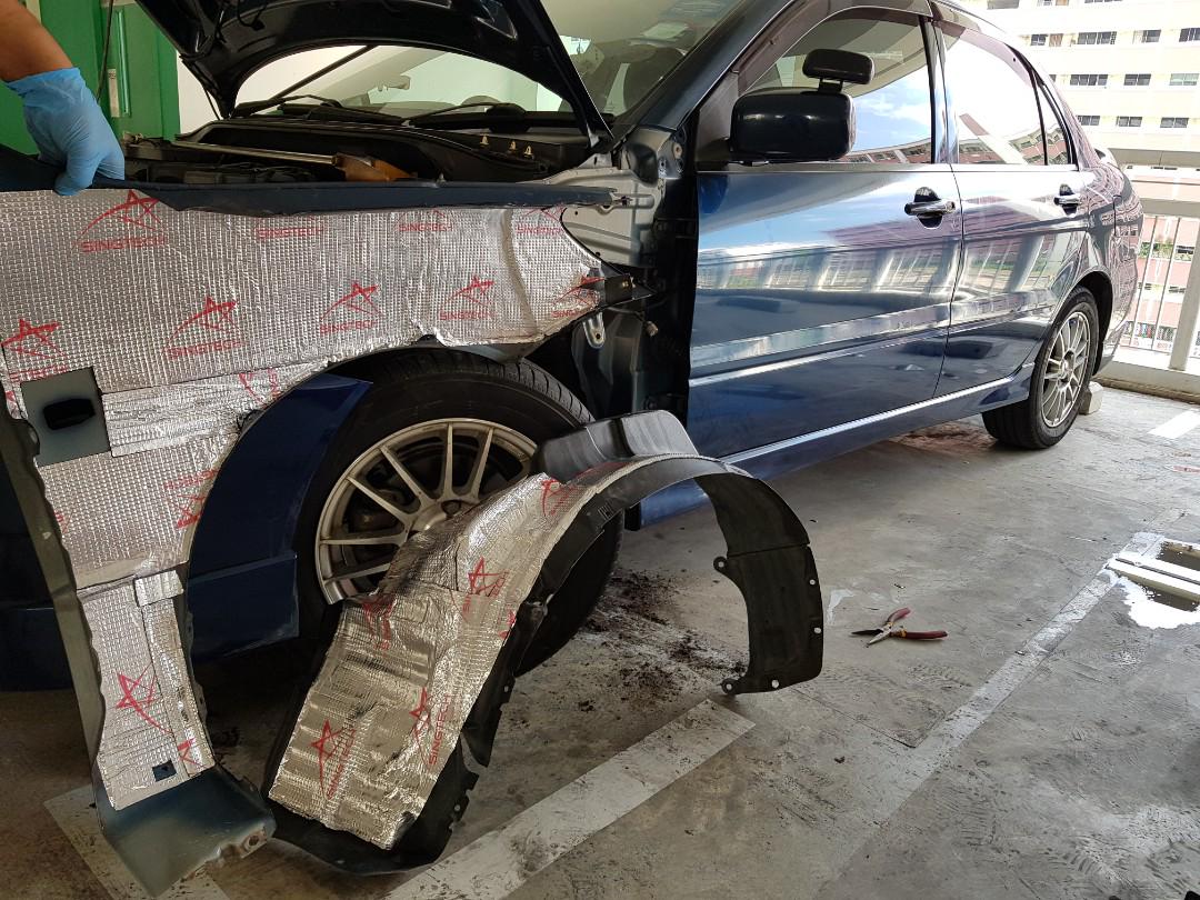 Mitsubishi Lancer Glx Wheel Fender And Arch Soundproofing Car