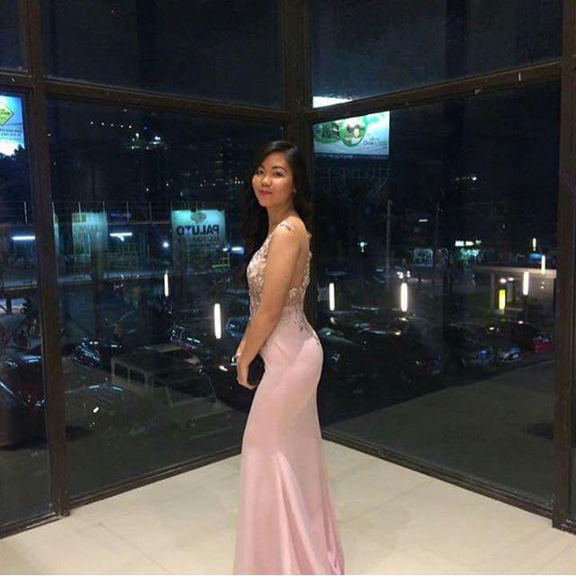 old rose evening gown