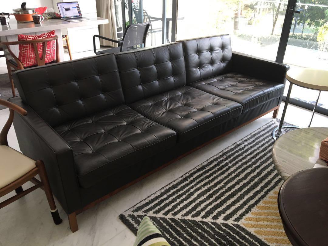 Picket And Rail 3 Seater Dark Brown Sofa Furniture Sofas On