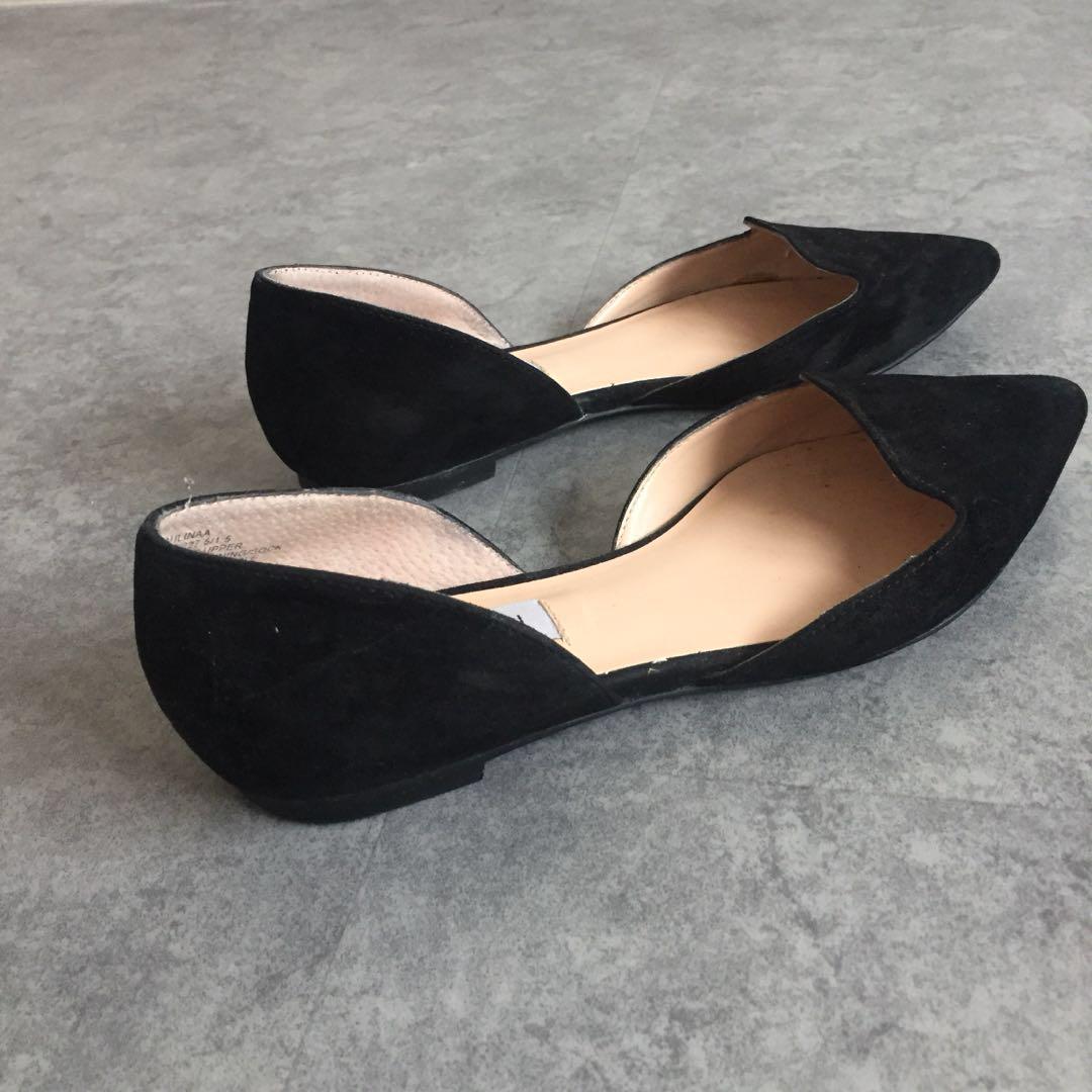 Steve madden black suede flats on sale