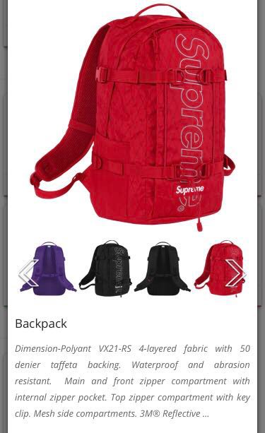 supreme backpack red fw18