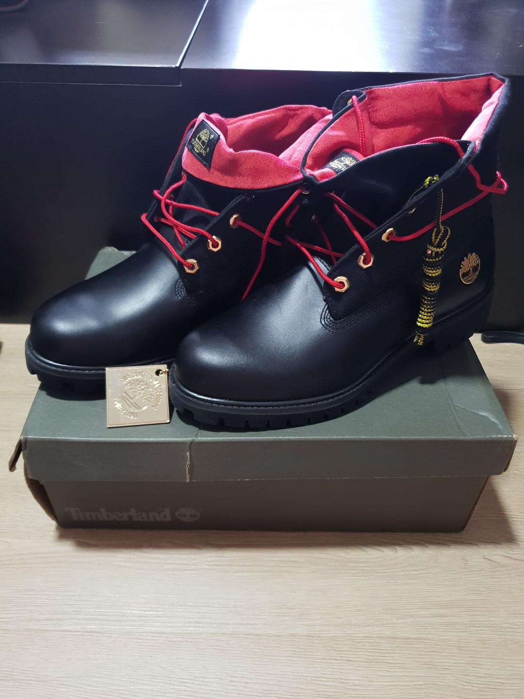 Red discount black timberlands