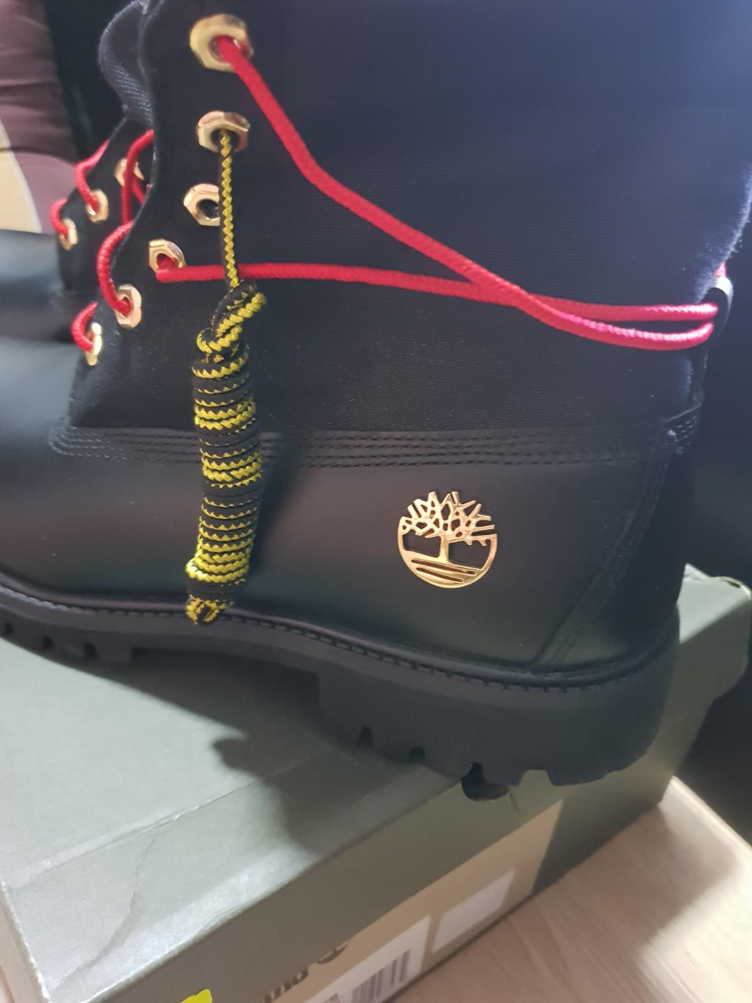 Timberland boots black red edition