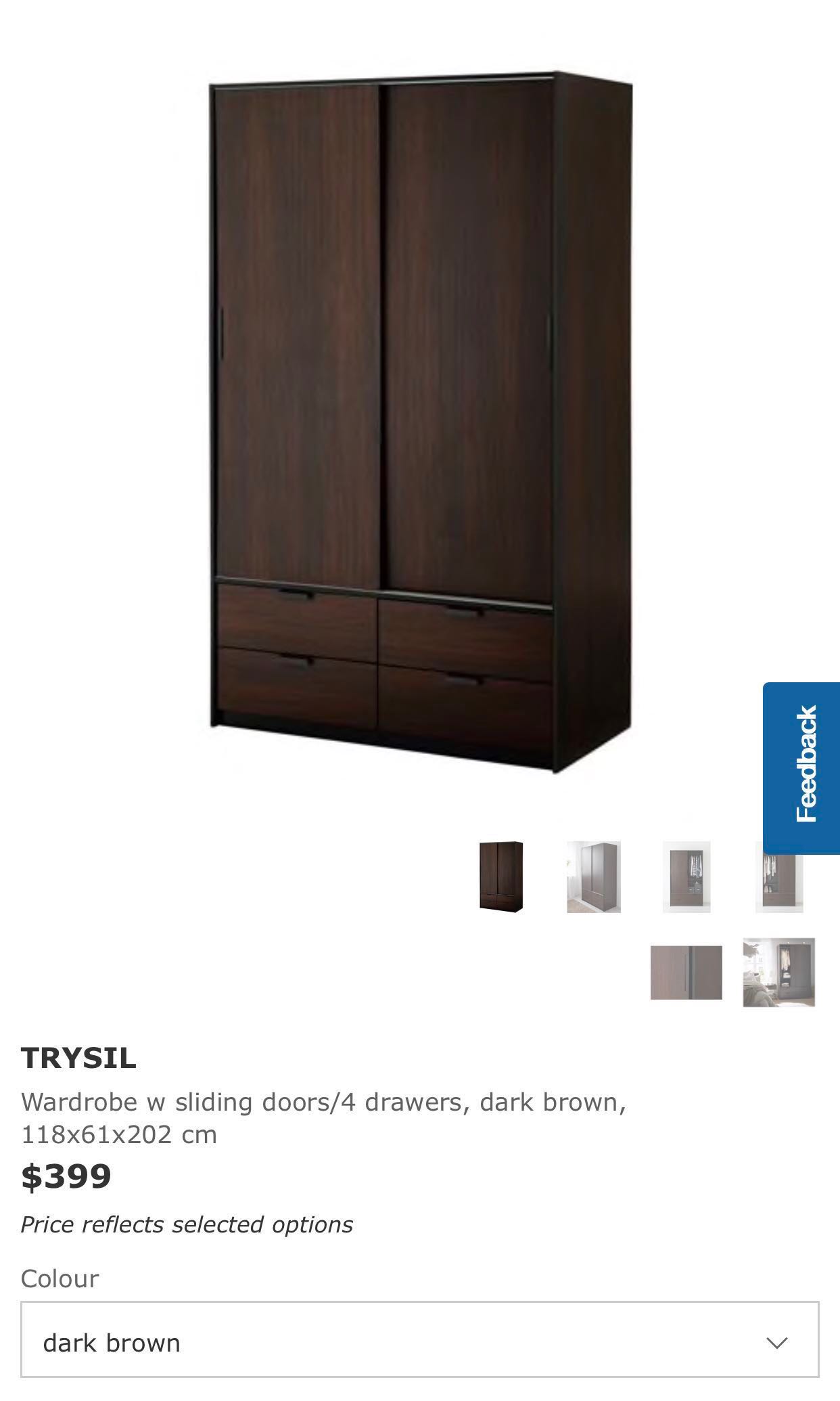 Trysil Ikea Wardrobe Repriced Furniture Shelves Drawers On