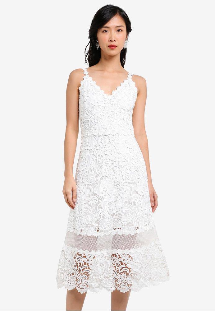 Zalora white sales lace dress