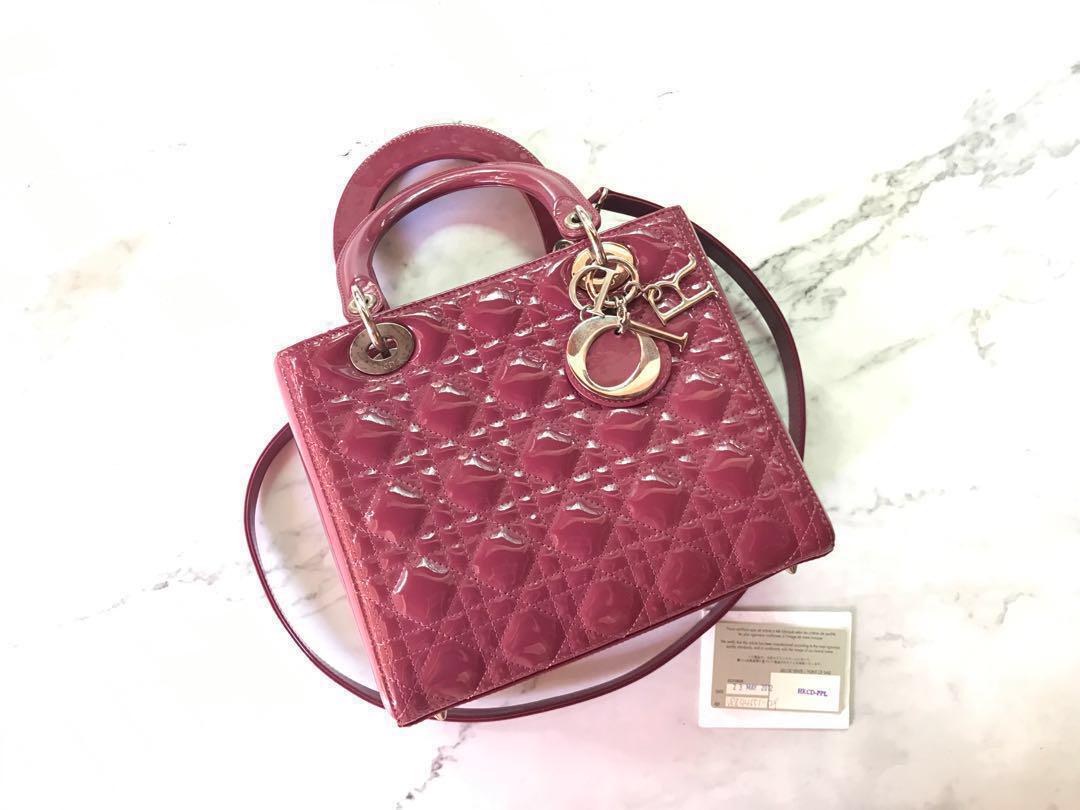 Lady dior new arrivals pink patent