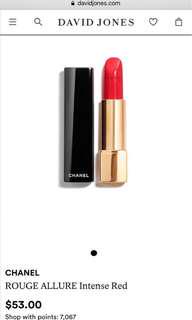 CHANEL ROUGE ALLURE Intense Red Lipstick RRP $53
