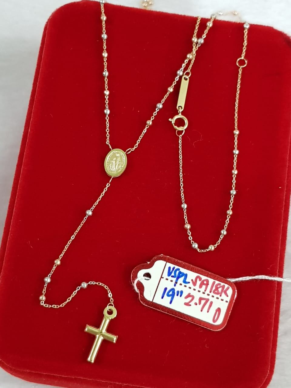 18k Saudi Gold Rosary Necklace 19 