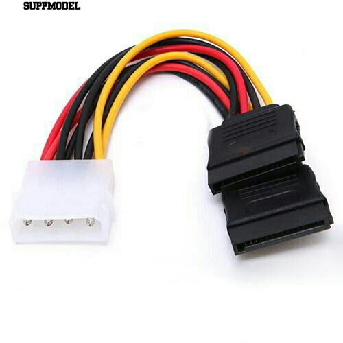 4 Pin IDE Molex to 15 Pin 2 Serial SATA Hard Drive Power Adapter Cable