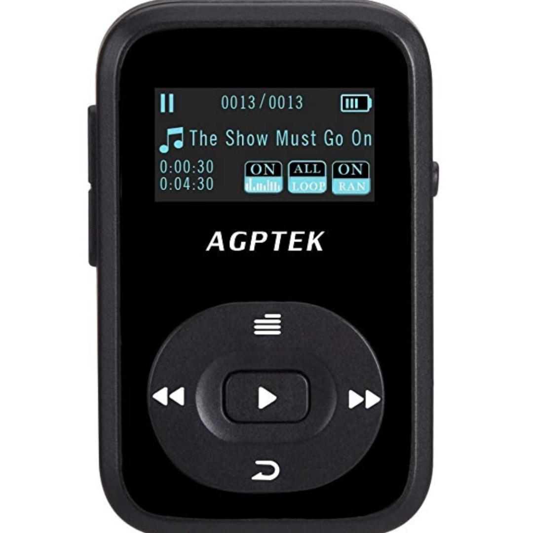 AGPTEK A26 8GB Bluetooth MP3 Player, Sports Clip HiFi Sound Music