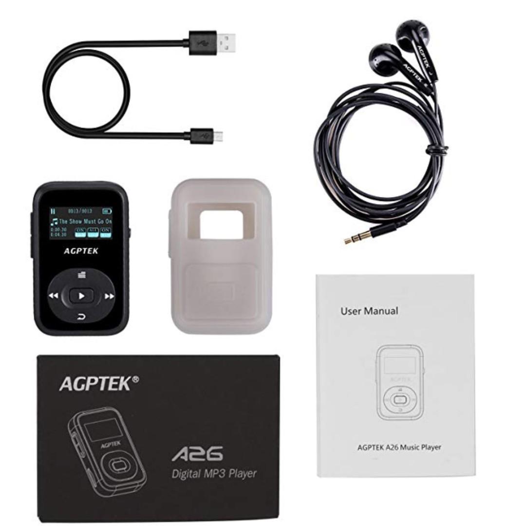 AGPTEK A26 8GB Bluetooth MP3 Player, Sports Clip HiFi Sound Music