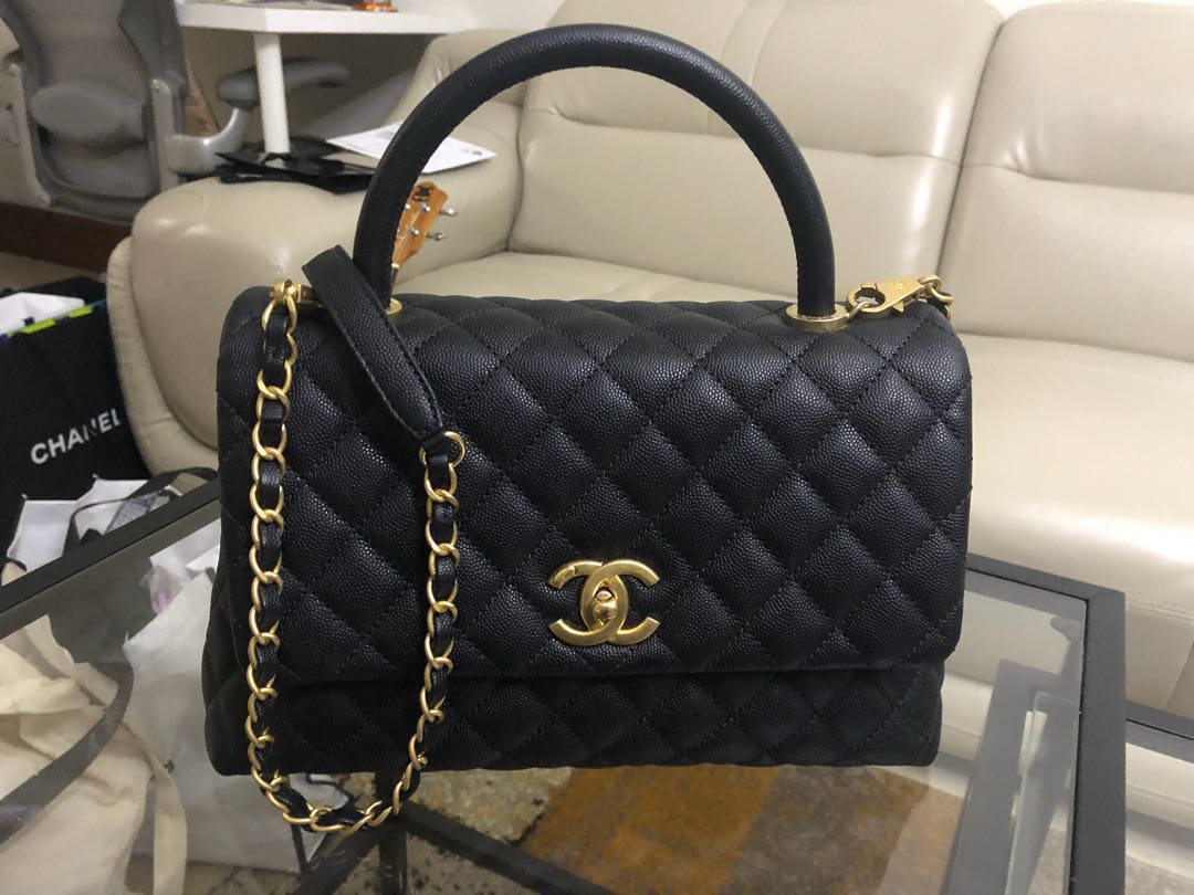 BNIB Chanel Coco Handle Bag Black Caviar Size Small, Luxury, Bags & Wallets  on Carousell