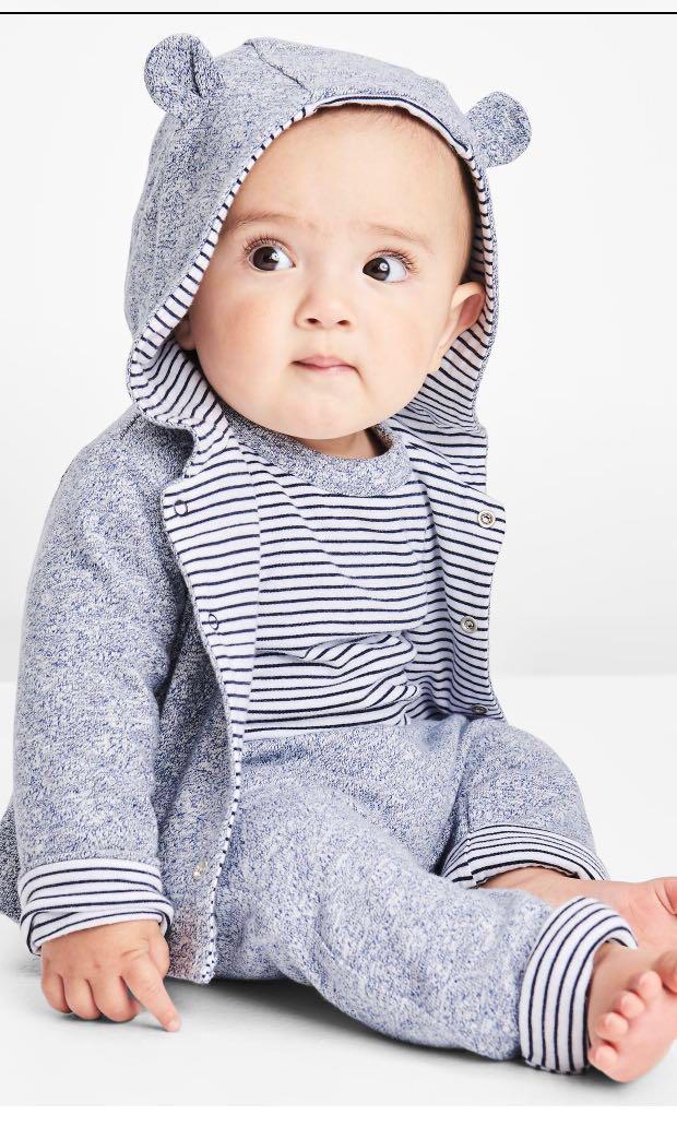 BNWT Baby Gap Favourite Reversible Bear Hoodie Sweatshirt Babies Kids Babies Kids Fashion on Carousell
