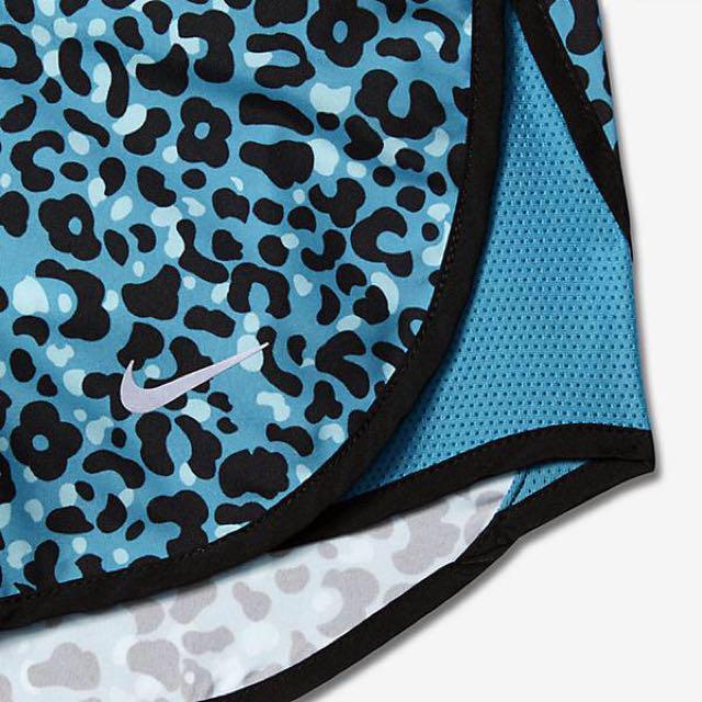 Running Shorts in Blue Leopard Print 