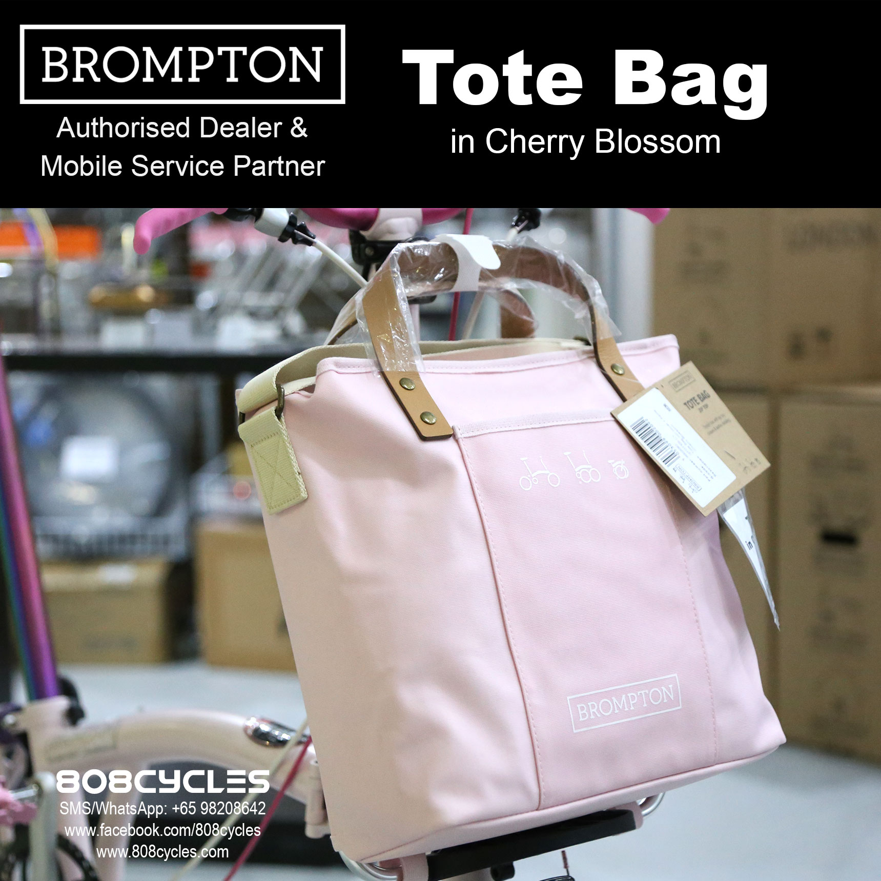 brompton tote bag cherry blossom