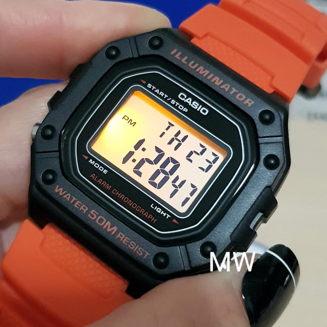 Casio Original Men Unisex Resin Digital Watch W218h 4a Mens Fashion Watches On Carousell