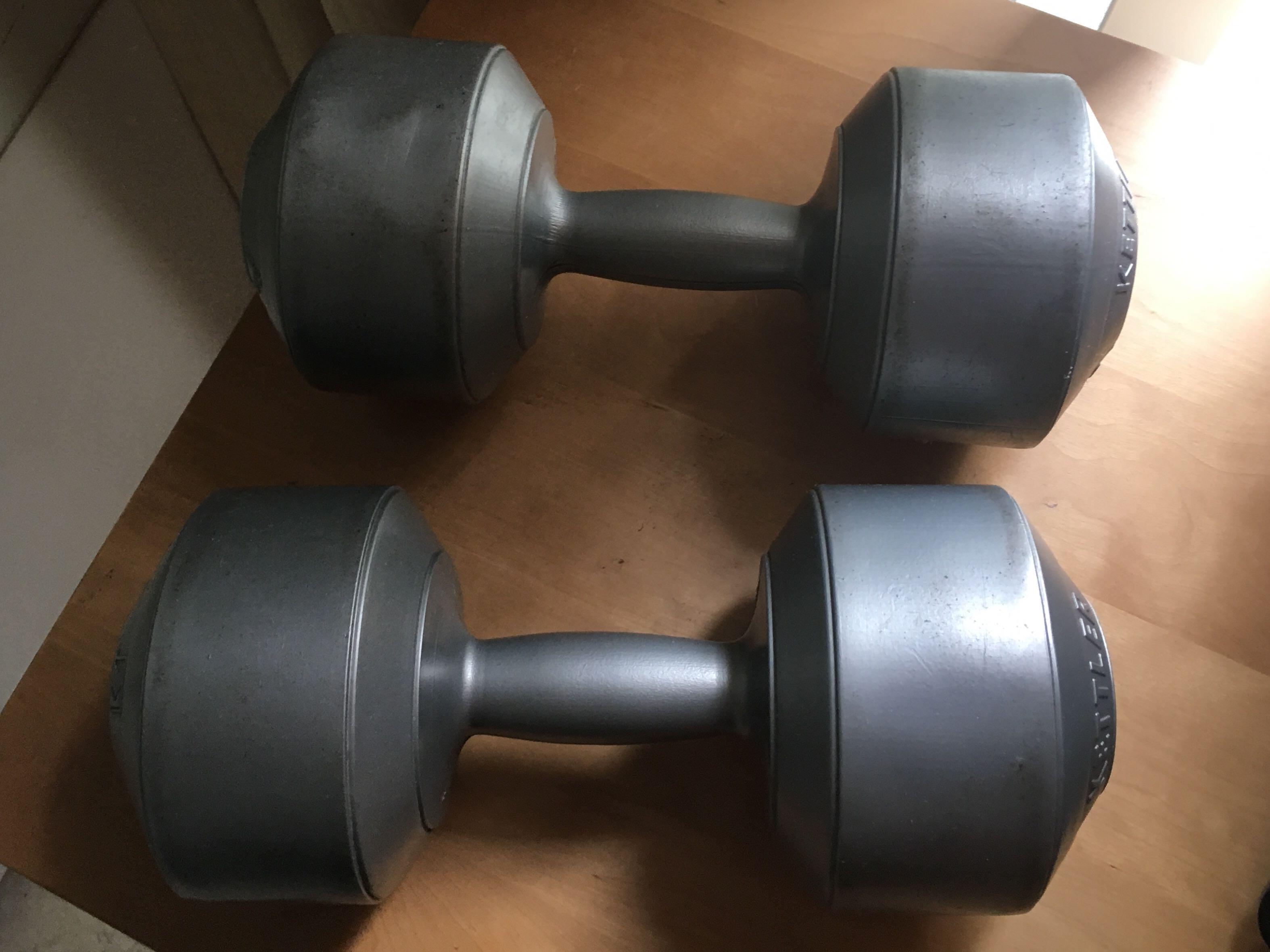Cheap 8KG Dumbbells for sale 2 pieces Sports Equipment Exercise Fitness Weights Dumbbells on Carousell