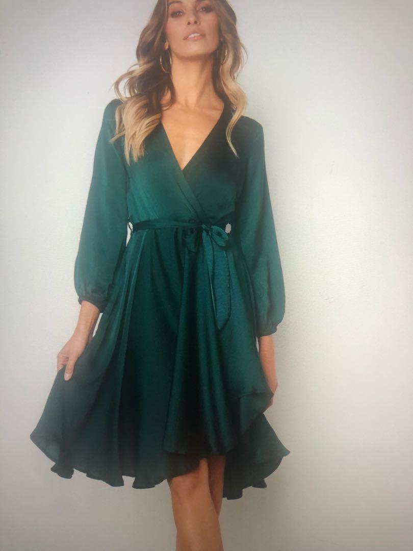 emerald green wrap skirt