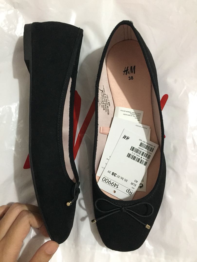 flat shoes h&m hitam