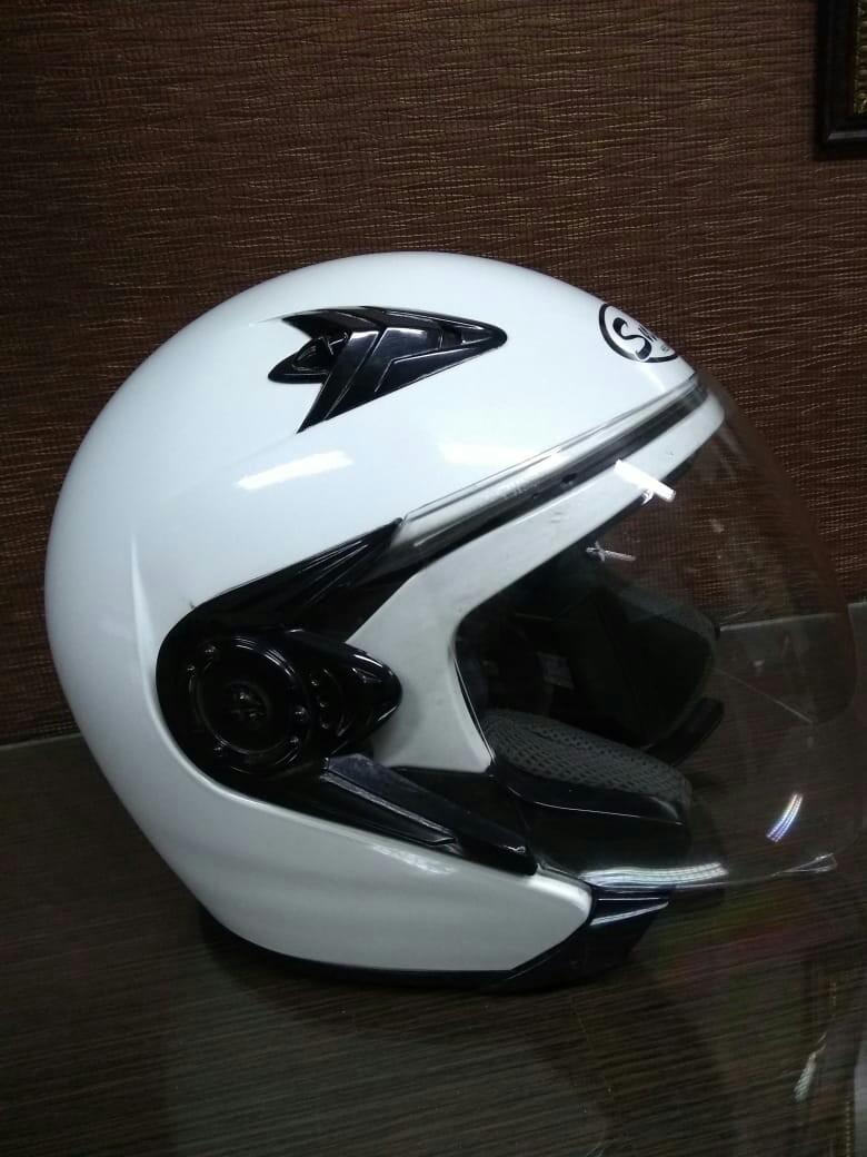 Helm Snail Half face double visor, Motor di Carousell