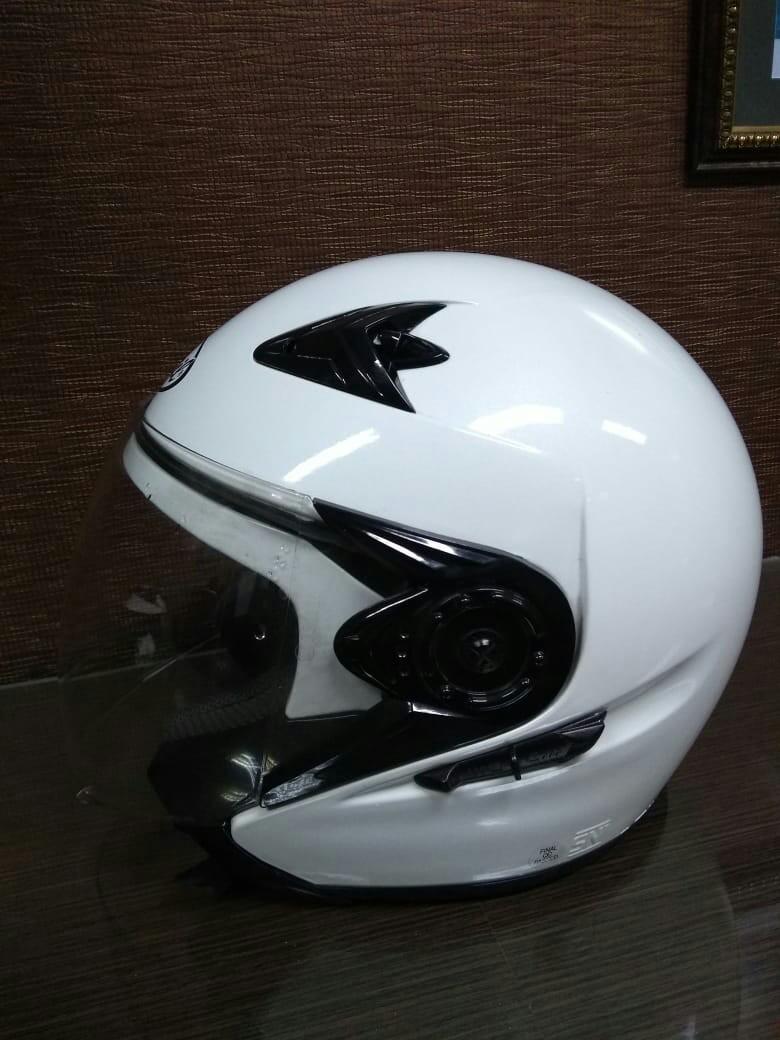 Helm Snail Half face double visor, Motor di Carousell