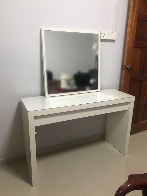 malm white dressing table