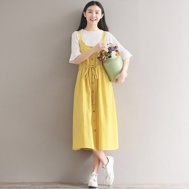 Korean yellow dress Outlet