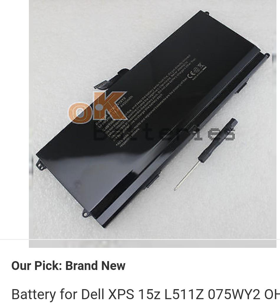 Laptop Battery For Dell Xps 15z L511z Ohtr7 0nmv5c Nmv5c 075wy2 75wy2 Electronics Computers Others On Carousell