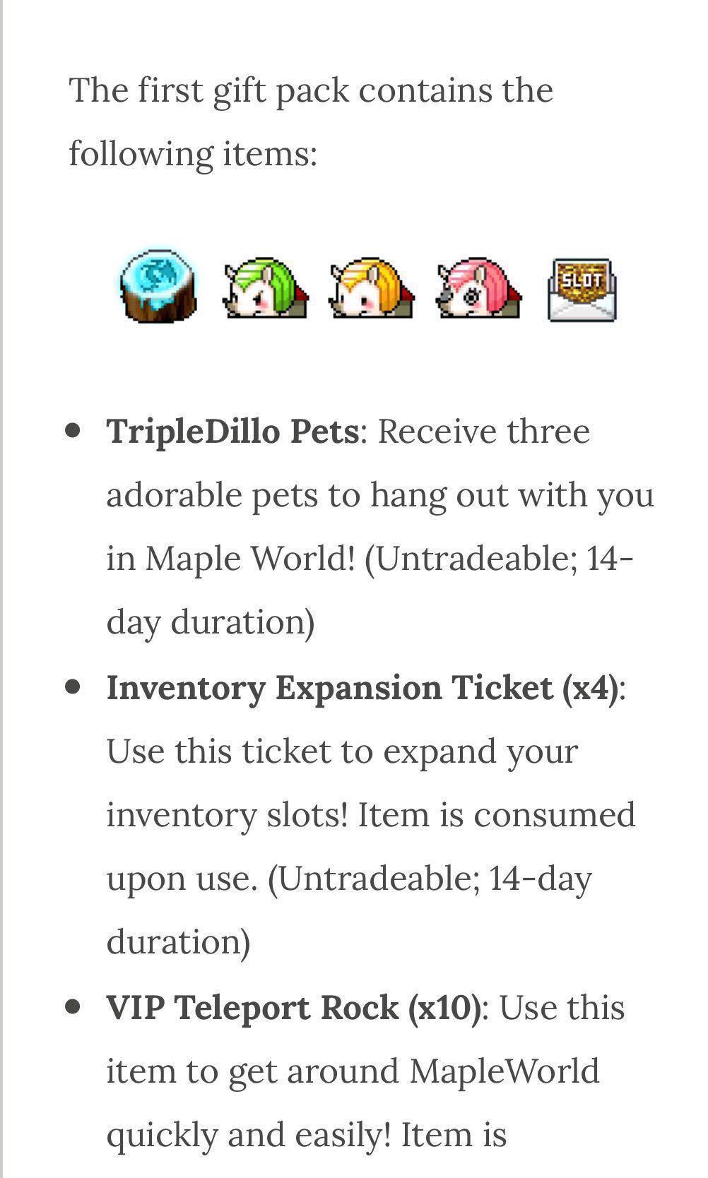 Maplestory M 14 Days Tripledillo Pets Toys Games Video Gaming In Game Products On Carousell - 14 day roblox ban