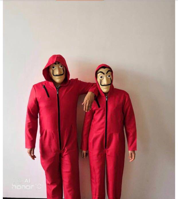 Buy Salvador Dali Face Coverall Red Jumpsuits for Halloween Masquerade,la  Casa de Clown Cosplay Hoodie Costume with for Unisex Kids&Adults Online at  desertcartINDIA