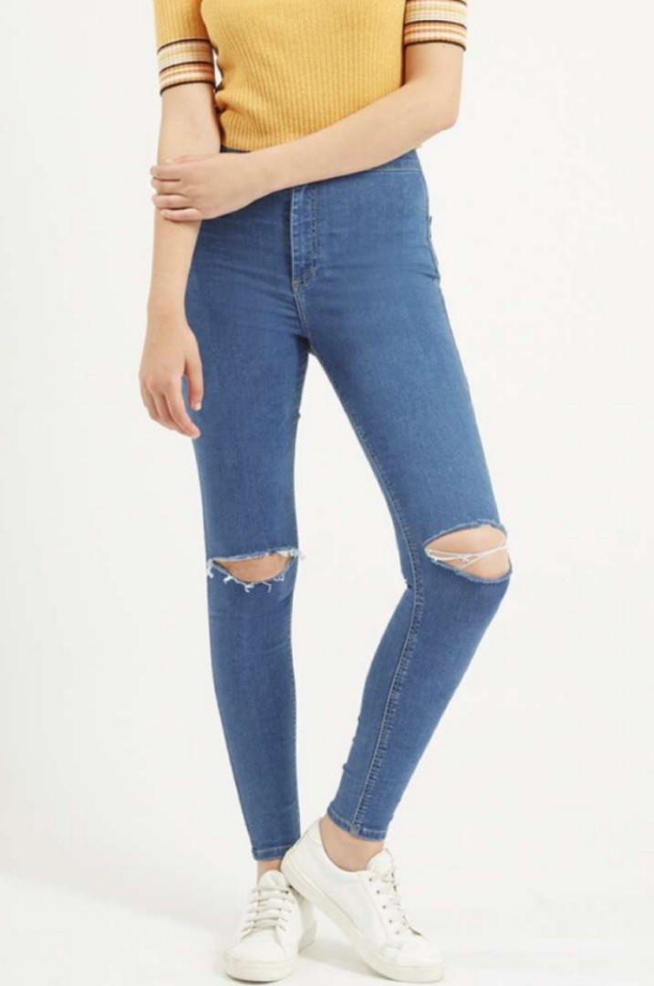 topshop blue ripped jeans