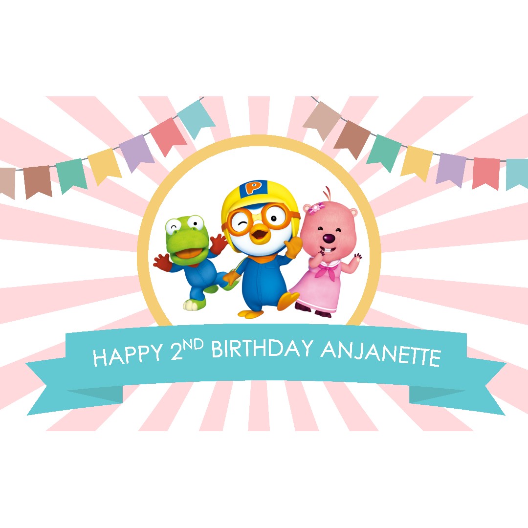personalised pvc banner for party decorations dessert table backdrop pororo theme design craft art prints on carousell personalised pvc banner for party decorations dessert table backdrop pororo theme