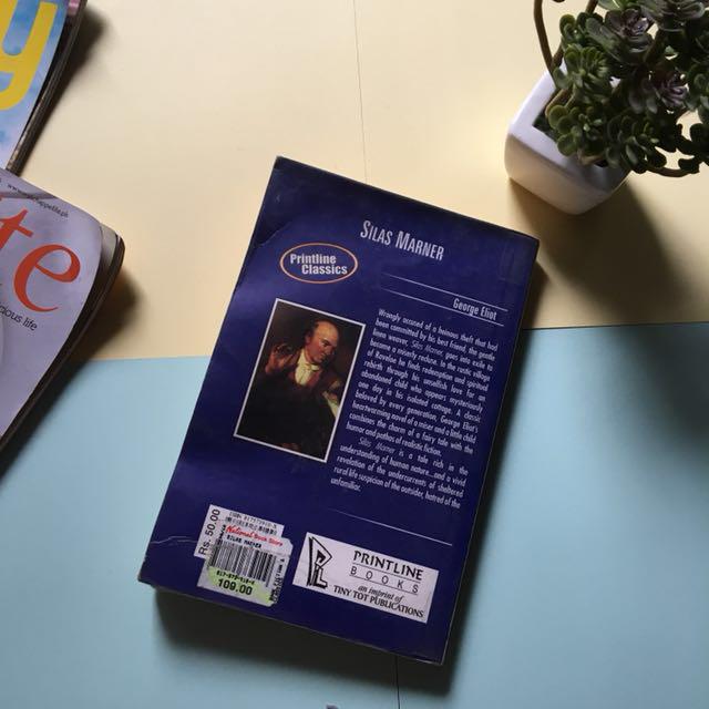 REPRICED: Silas Marner by George Eliot (Category: Storybooks) located in Quezon City. Submitted by oncelovedph (Listing ID 138687916, Image 2). Description: Old book already but with cover. Mostly used for a book report. Goodreads - 3.6/5 Embittered by a false accusation, disappointed in friendship and love, the weaver Silas Marner retreats into a long twilight life alone with his loom. . . and his gold. Silas hoards a treasure that kills his spi