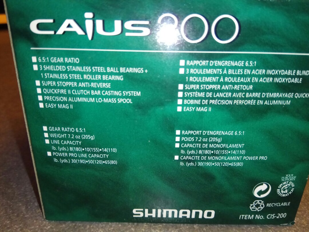 Shimano Caius 200 baitcaster, Sports Equipment, Fishing on Carousell