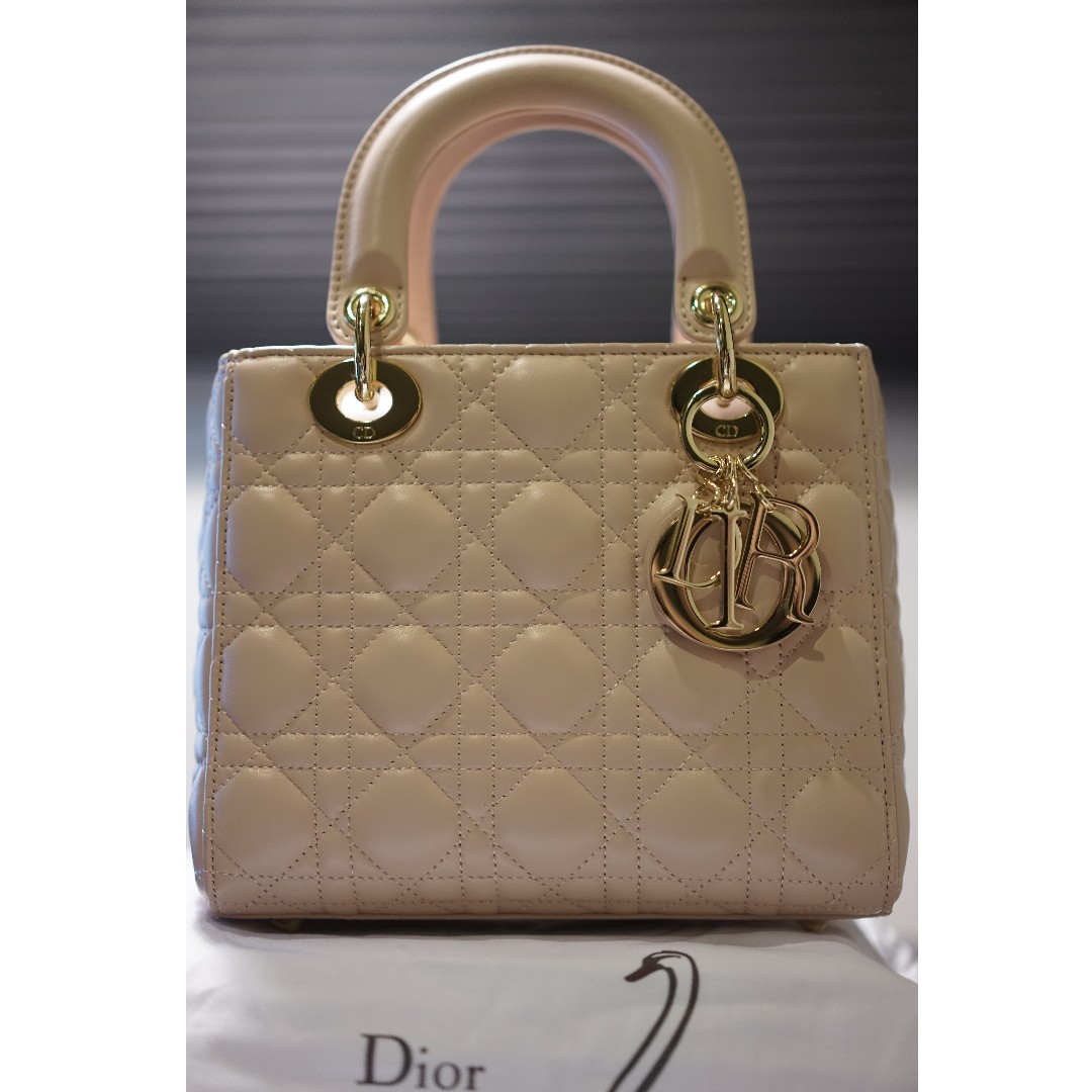 Medium Lady Dior Bag Powder Pink Cannage Lambskin