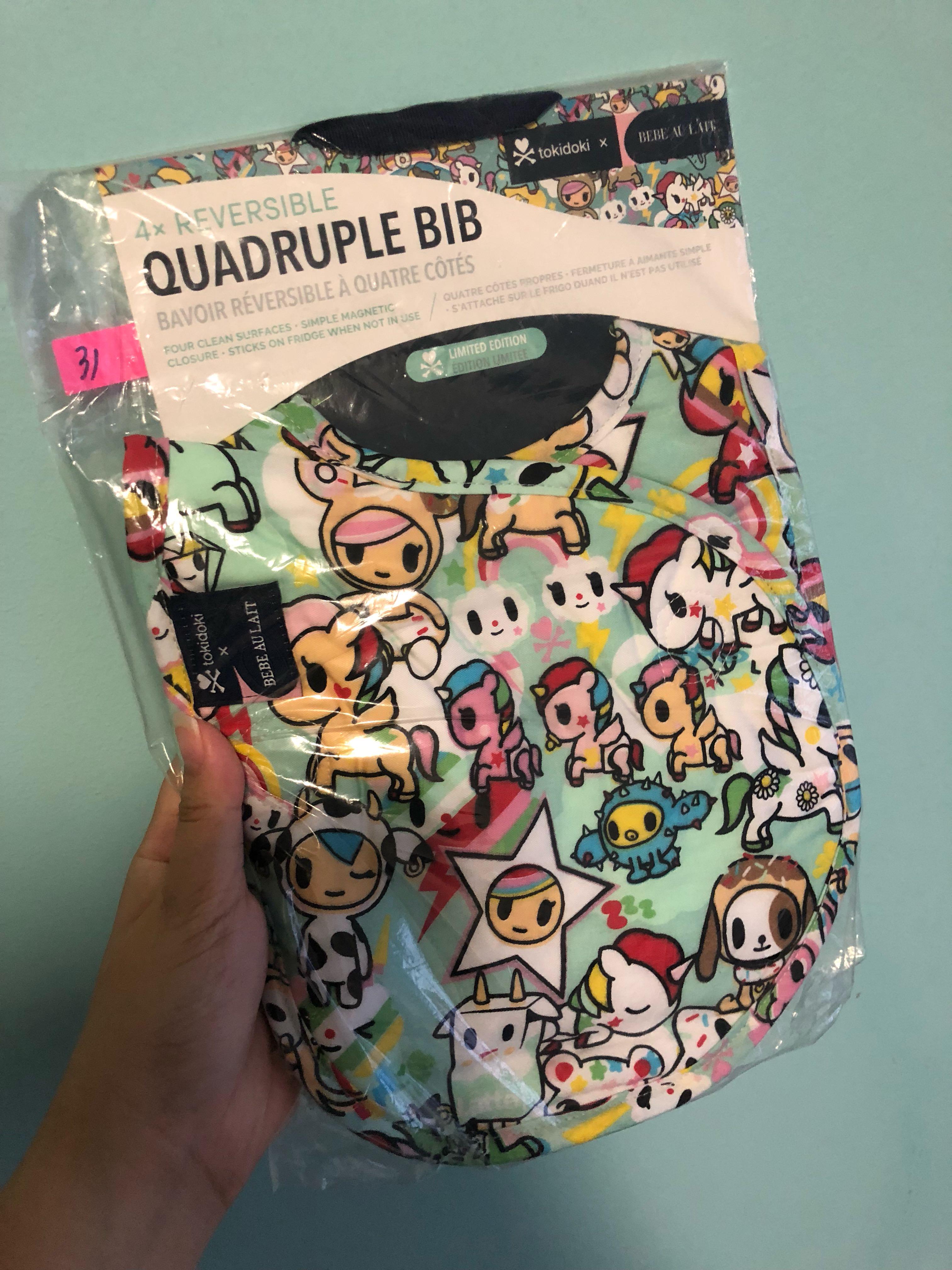 Tokidoki X Bebe Au Lait Quadruple Bib Unikiki Babies Kids Nursing Feeding Weaning Toddler Feeding On Carousell