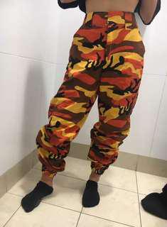 orange camo pants factorie
