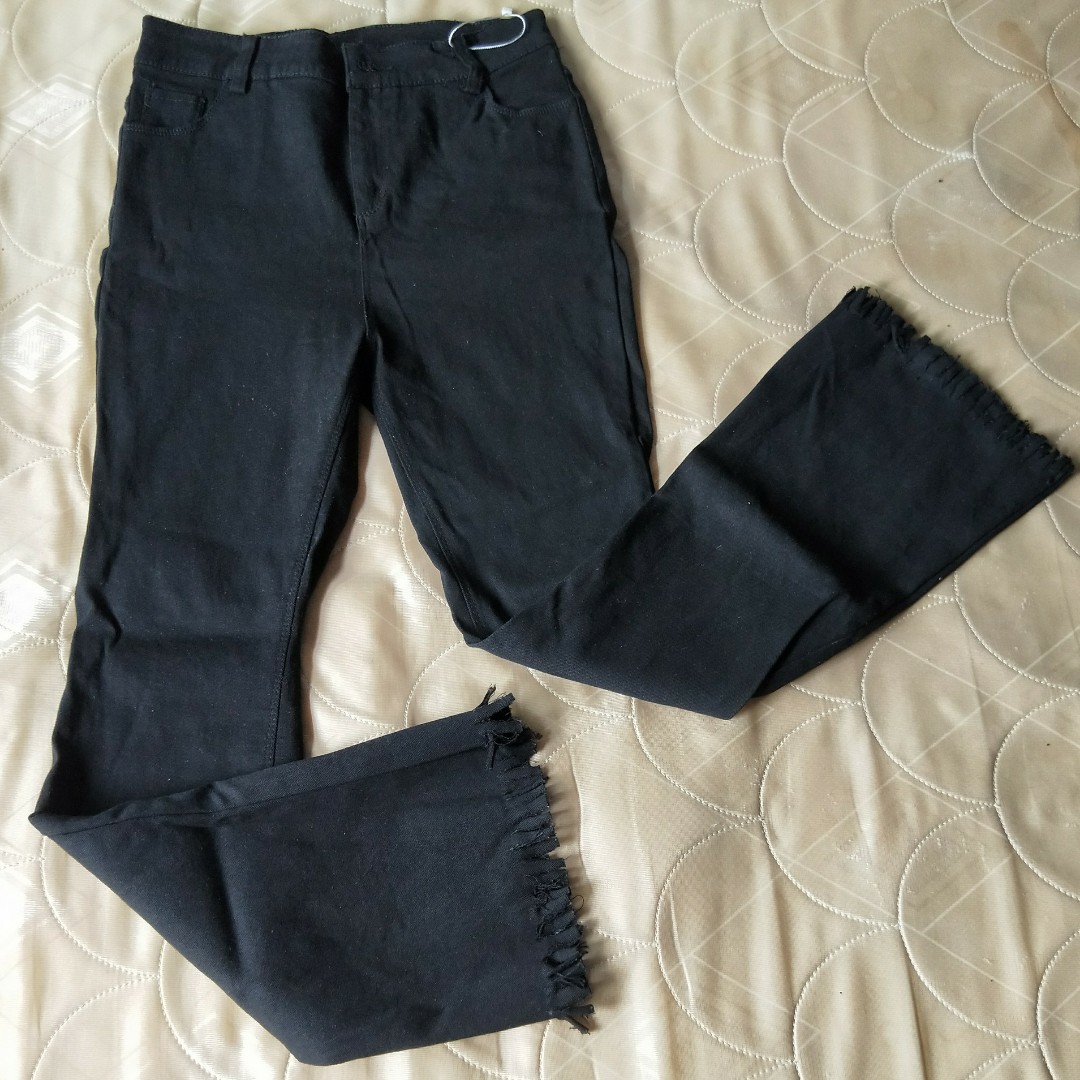 black jeans frayed bottom