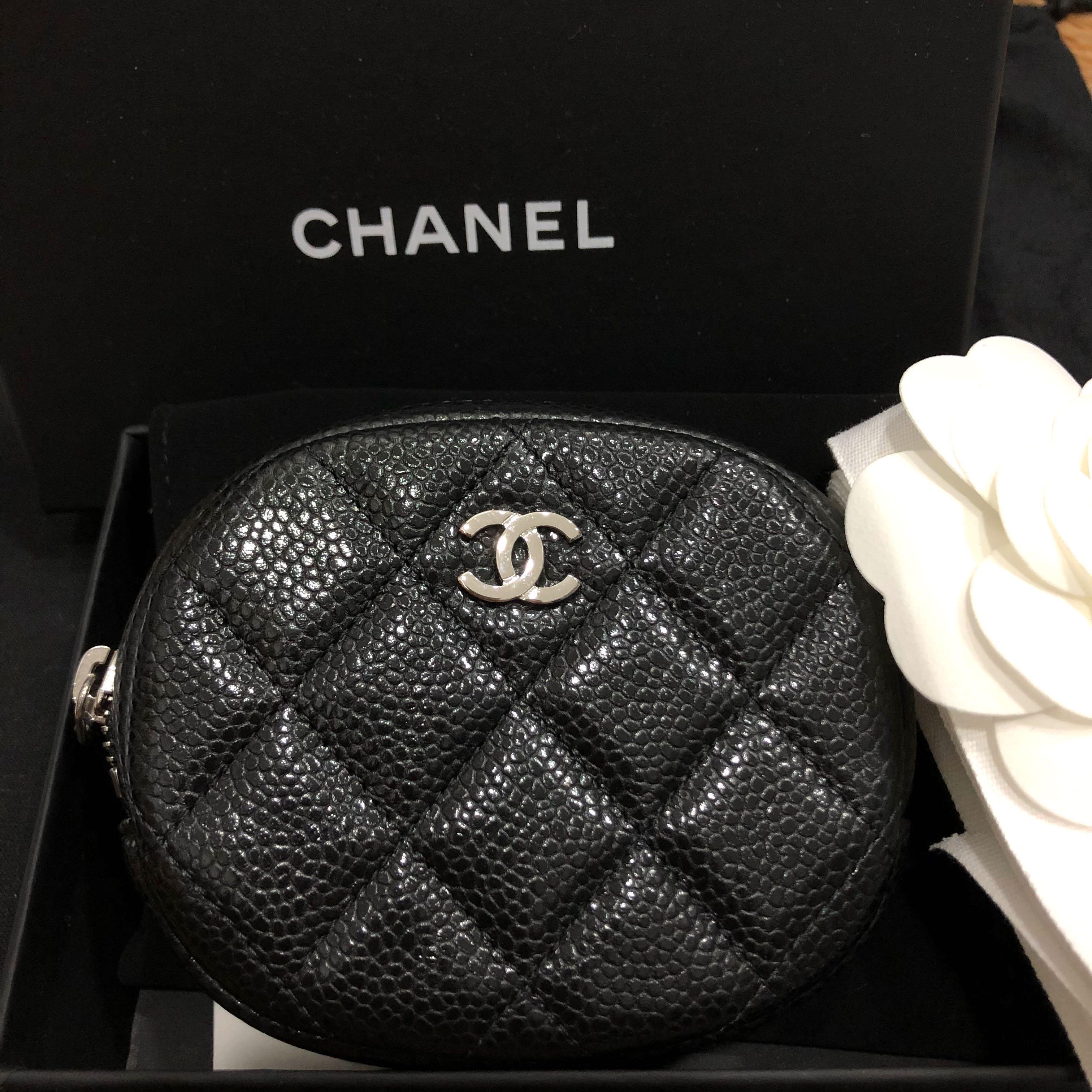 chanel round coin purse