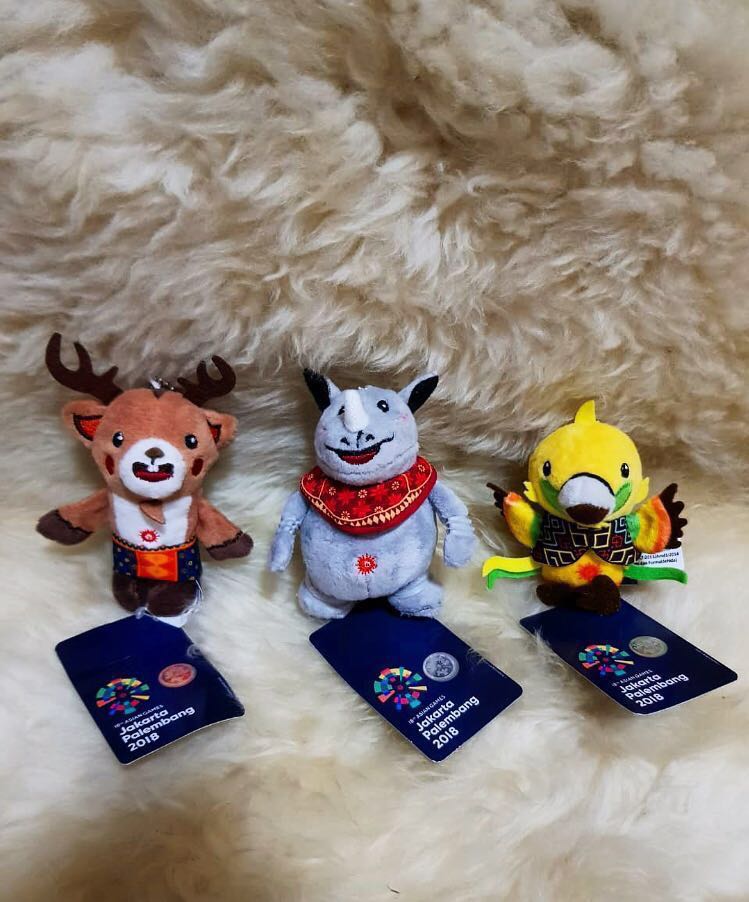 Boneka Maskot Asian Games 2018 Original Bhin Bhin Kaka Atung, Bayi & Anak,  Mainan & Baby Walker di Carousell